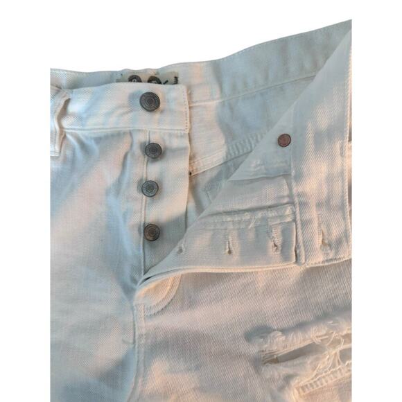 We The Free White Loving Good Vibrations Cutoff Denim Shorts Size 30 - Picture 4 of 6